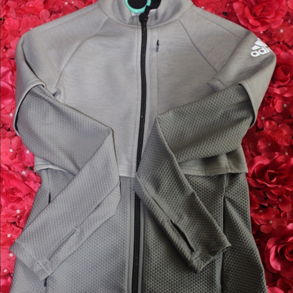 Grey adidas running jacket